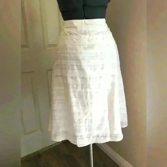 VTG MERVYN' S HILLARD & HANSEN WHITE STRIPED LINED A-LINE SKIRT SIZE 4 - Picture 4 of 8